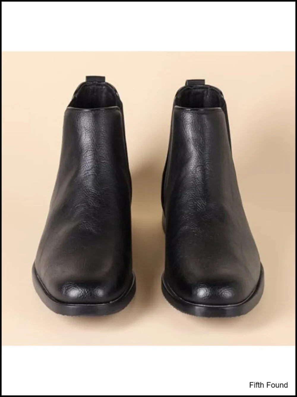 Faux Leather Chelsea Ankle Boots, Slip On Boots with Elastic Gussets